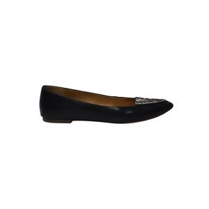 Coach Oakland Snake Print Pointed Ballet Flats in Black Leather